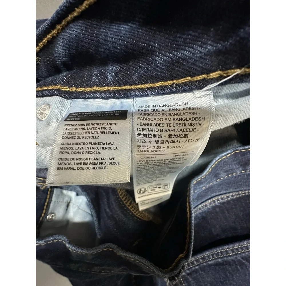 Levi's 505 Jeans Straight Leg Zip Fly Dark Blue Denim Mens Size 36x32